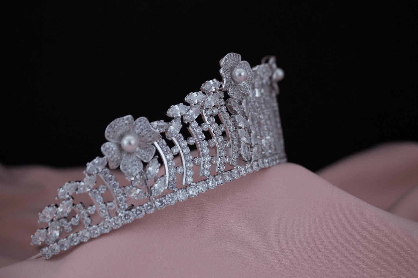 Sarah parel tiara bruids kroon haar accessoires